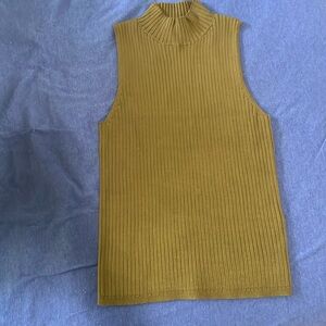 Madewell Mockneck Olive Green Sweater Tank Top